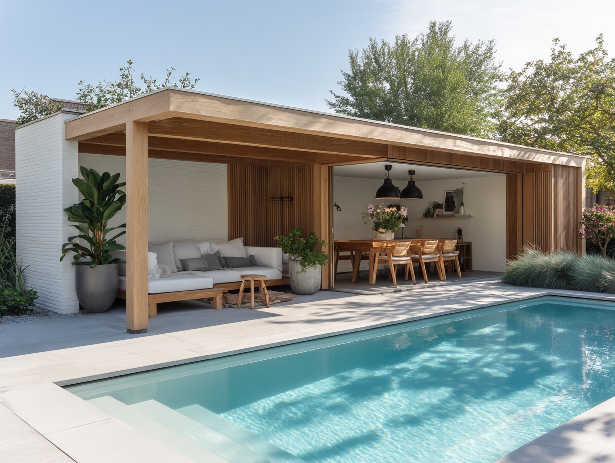 Poolhouse met zwembad en buitenkeuken